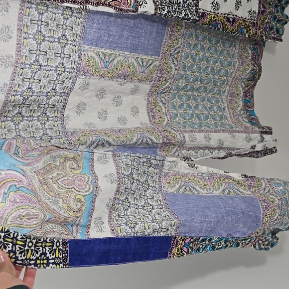 {Chicos} Open Cardigan in Patchwork 100% Linen - Size XS - Picture 7 of 15